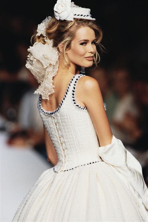 claudia schiffer 1992 chanel wedding dress|Chanel haute couture brides.